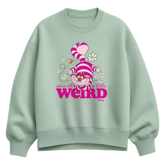 Alice in Wonderland - We're All a Little Weird Women's Oversized Fleece Crew Sweatshirt