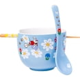 thumbnail image 1 of Silver Buffalo Disney Alice in Wonderland Featuring Mad Hatter, Cheshire Cat, and White Rabbit Ceramic Ramen Noodle Rice Bowl with Chopsticks and Spoon, Microwave Safe, 20 Ounces, 1 of 7