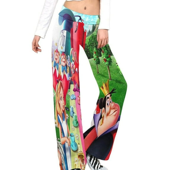 Alice in Wonderland Women's Wide Leg Yoga Pant Comfy Loose Sweatpants High Waist Lounge Casual Athletic Pant Workout Joggers Pant