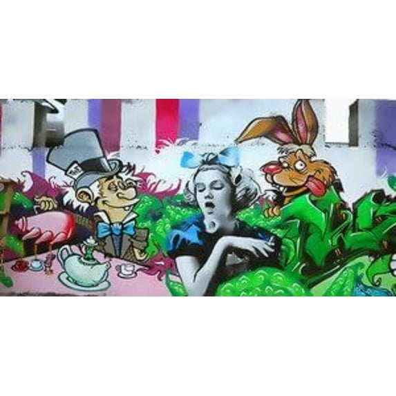 Alice in wonderland Graffiti II - CANVAS OR PRINT WALL ART