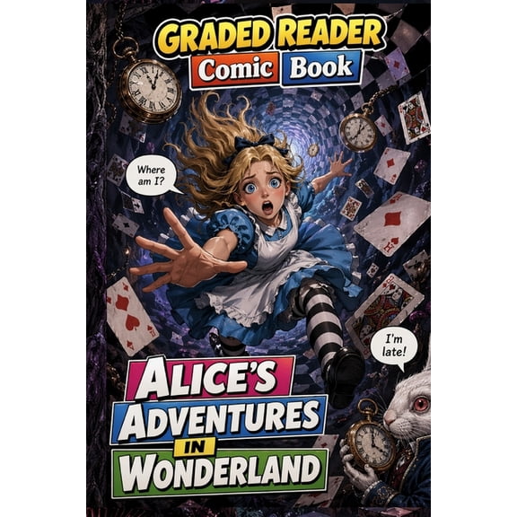 Comic Book. Alice's Adventures in Wonderland: Adult Beginner ESL Visual Comic Reader - A1-A2 CEFR Self-Study Graded Reader: A Graded, (Paperback)