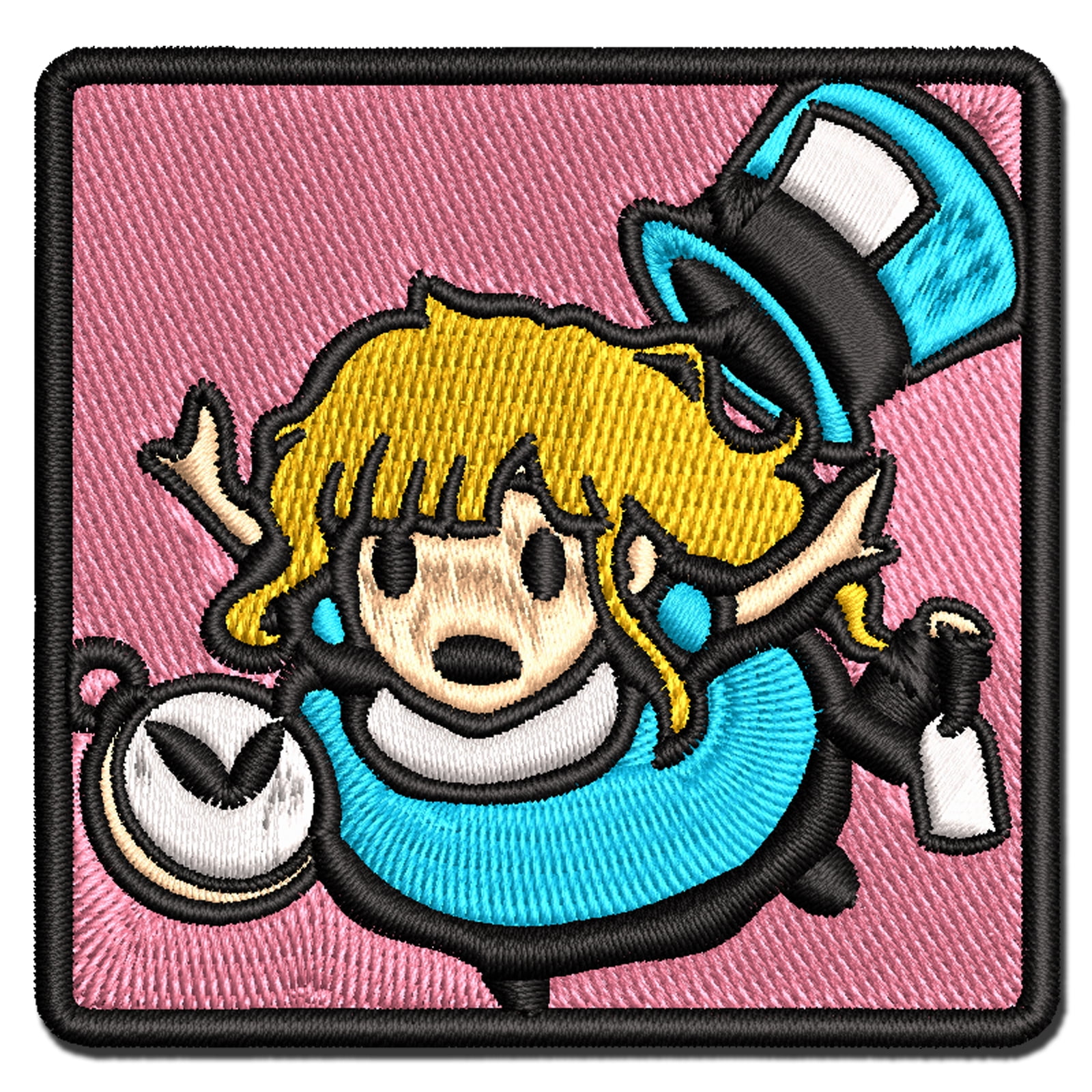 Alice's Adventures in Wonderland Applique Multi-Color Embroidered Hook & Loop Patch - 3.5 Inch Large