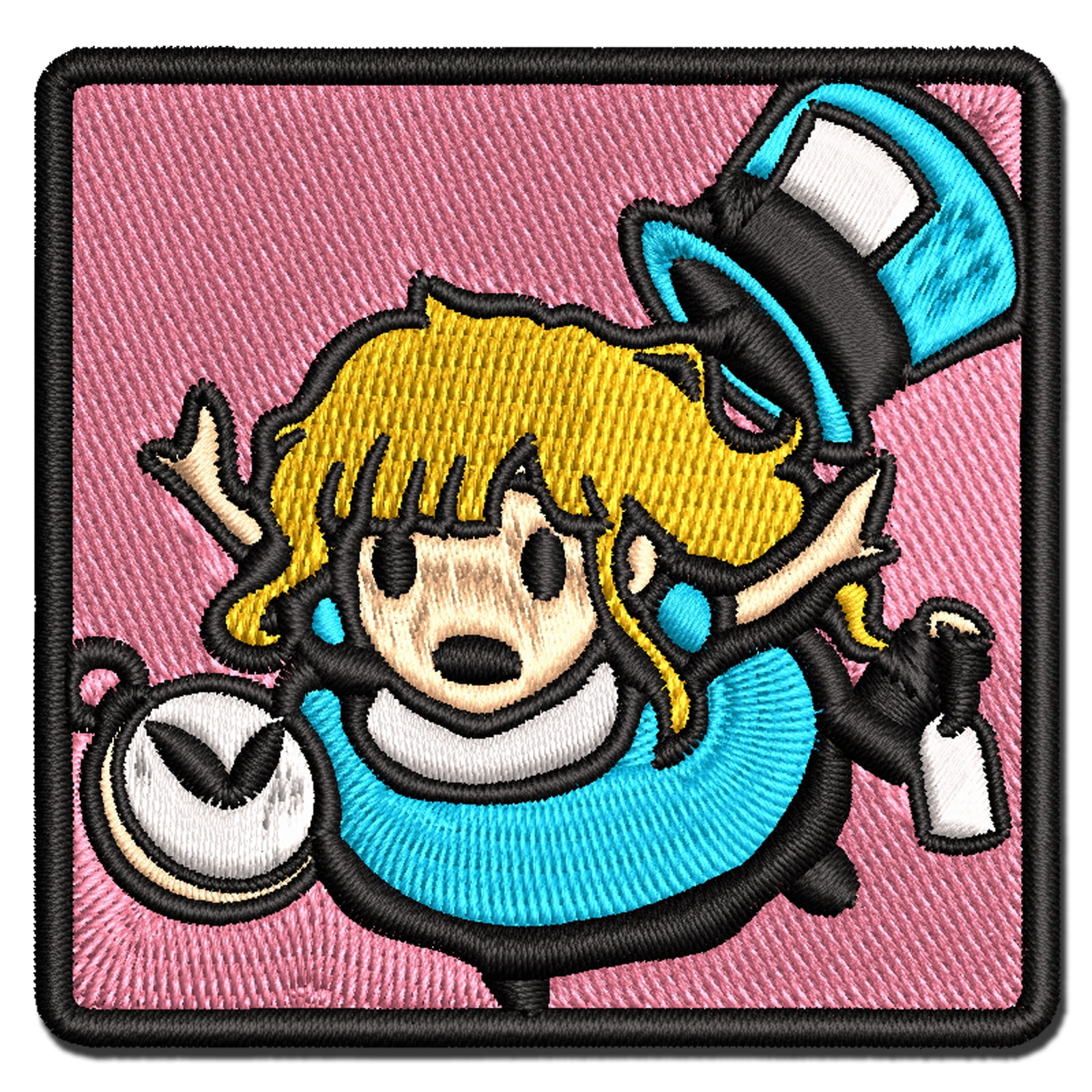 Alice's Adventures in Wonderland Applique Multi-Color Embroidered Iron-On Patch - 3.5 Inch Large