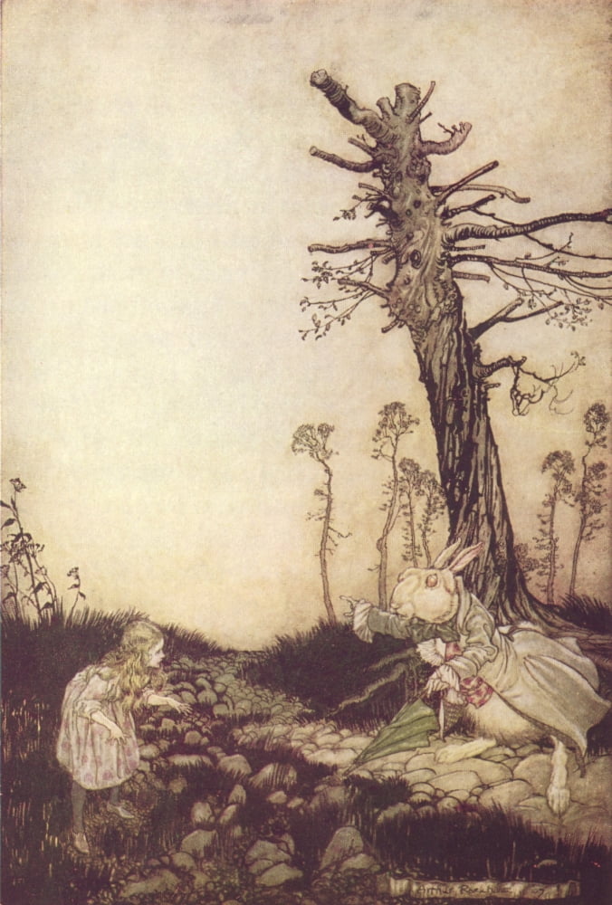 Alices Adventures in Wland 1907 White Rabbit Canvas Art - A Rackham (24 x 36)