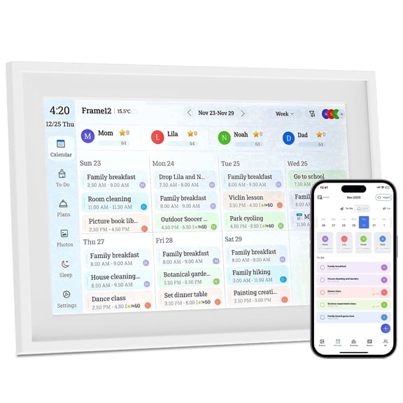 Alichome 10.1'' Digital Calendar Wall Touch Screen, Smart Interactive Sync Schedules, Reward System, Photo/Video Sharing, Father's Day Gifts