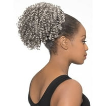 Alicia Beauty DS008 Synthetic Drawstring Ponytail Hairpiece, 280 Off Black with 20% Gray