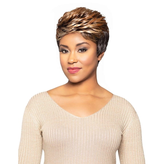Alicia Beauty Foxy Silver Collections Elegant Pixie Cut Side Swept Bob with Feathered Layers, Premium Synthetic Fibers Gorgeous Grey Wig, Secure Fabulously Natural Look & Feel - HARRIET (60)