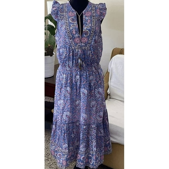 Alicia Bell BLUE MULTI Women's Midi Printed Dress, US X-Small/2