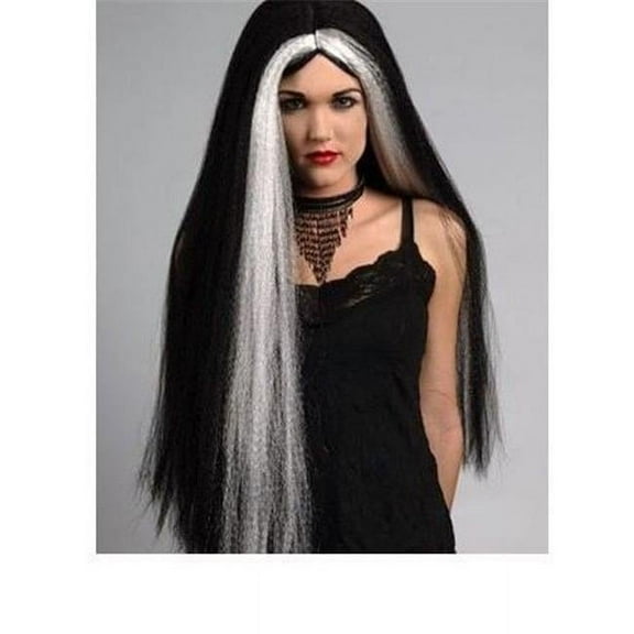 Alicia International WITCH 30 in. Wig - Black and White - One Size Fits Most