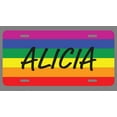 thumbnail image 1 of Alicia Name Pride Flag Style License Plate Tag Vanity Novelty Metal | UV Printed Metal | 6-Inches By 12-Inches | Car Truck RV Trailer Wall Shop Man Cave | NP1888, 1 of 1