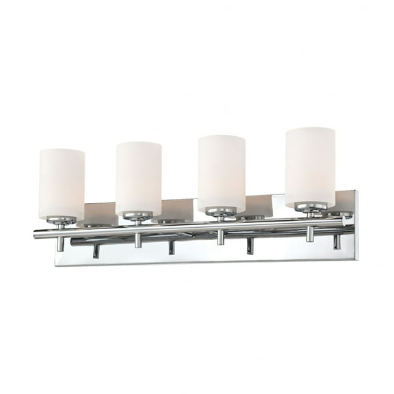 Elk Home Barro 4-Light Glass & Metal Vanity Sconce in Chrome/White Opal