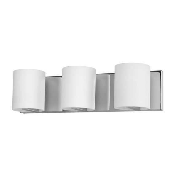 Alico Enterprise 3 Light Vanity Light in Chrome and White Opal Glass