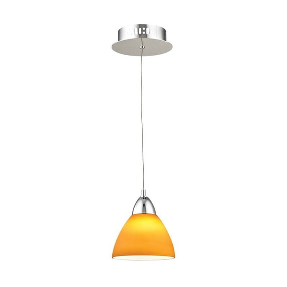 Alico Piatto LED Pendant in Chrome with Yellow Glass