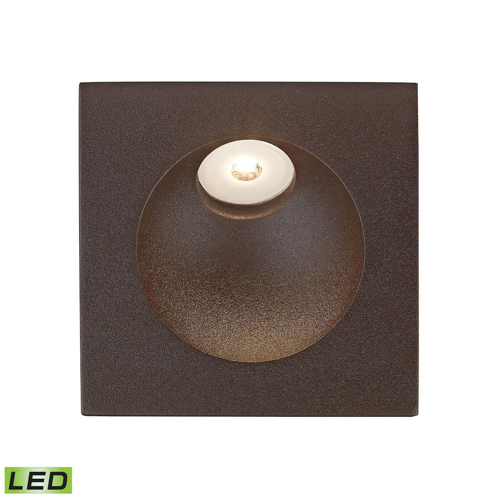 Matte Brown Square LED Metal Step Light
