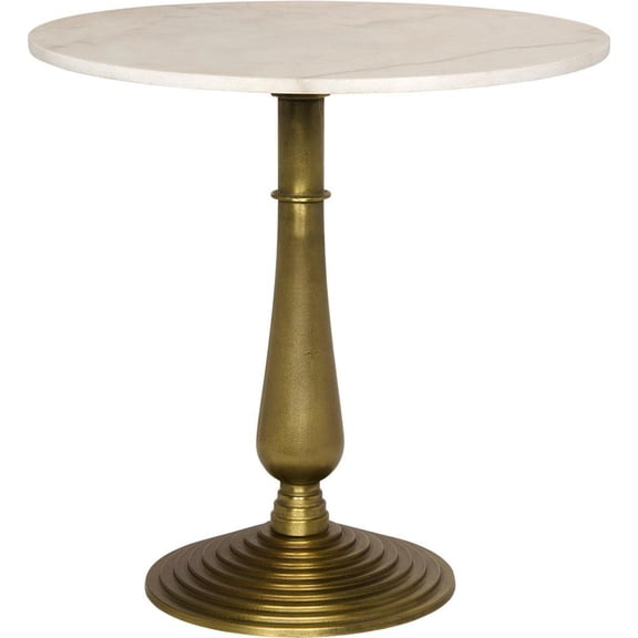 Alida Side Table with Marble Top and Brass Finish