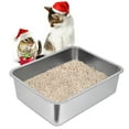 "AlidaECO Large Stainless Steel Cat Litter Box for Cats & Rabbits, Easy