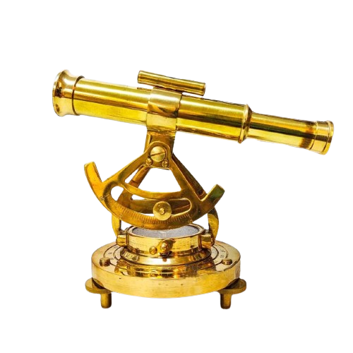 Alidade Vintage Brass Telescope With Direction Compass Base Marine Collectible Decorative Gifting Item, Home Decor