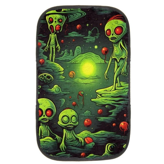 Alien 12.5x8.2 Inch Soft Comfortable Furry Printed Armrest Cover Car Armrest Pad Mat Accessory