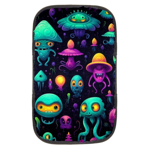 Alien 12.5x8.2 Inch Soft Comfortable Furry Printed Car Armrest Mat Armrest Accessory Car Armrest Pad Armrest Cover