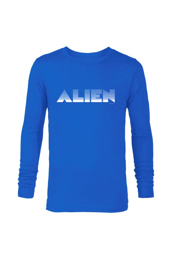 Alien 45th Anniversary 1979 Movie Classic Title Logo - Long Sleeve T-Shirt for Men - Customized-Navy