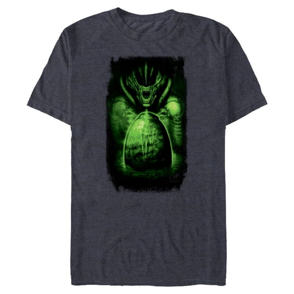 Alien 45th Anniversary 1979 Movie Xenomorph and Egg Art - Short Sleeve Blended T-Shirt for Adults - Customized-Navy Heather