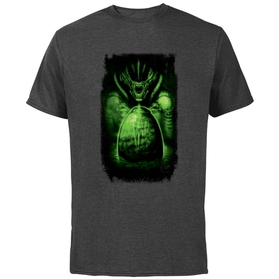 Alien 45th Anniversary 1979 Movie Xenomorph and Egg Art - Short Sleeve Cotton T-Shirt for Adults - Customized-Charcoal
