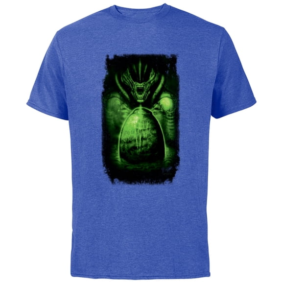 Alien 45th Anniversary 1979 Movie Xenomorph and Egg Art - Short Sleeve Cotton T-Shirt for Adults - Customized-Royal Heather