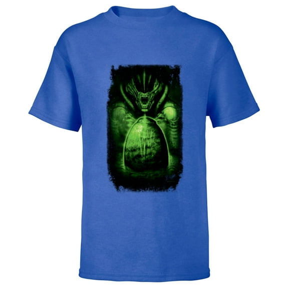 Alien 45th Anniversary 1979 Movie Xenomorph and Egg Art - Short Sleeve T-Shirt for Kids - Customized-Royal