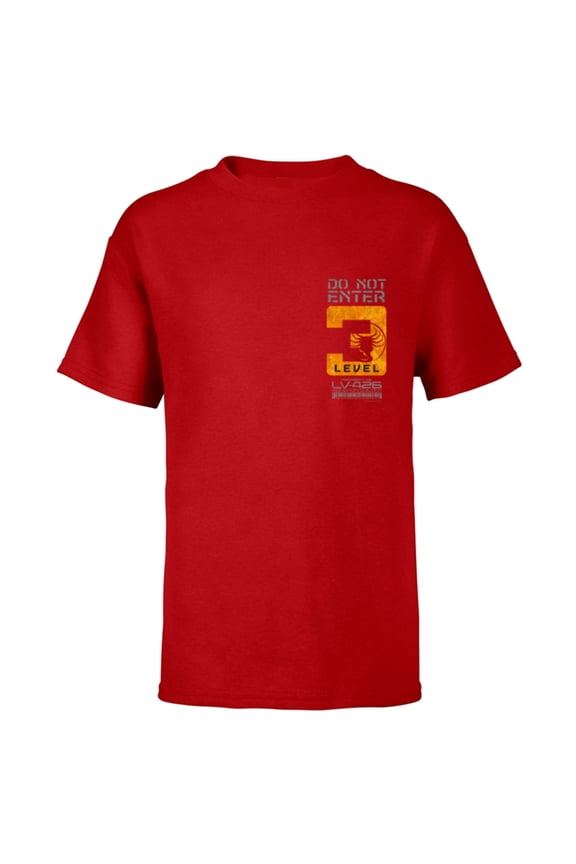 Alien 45th Anniversary Aliens 1986 Facehugger Level 3 LV-426 - Short Sleeve T-Shirt for Kids - Customized-Red