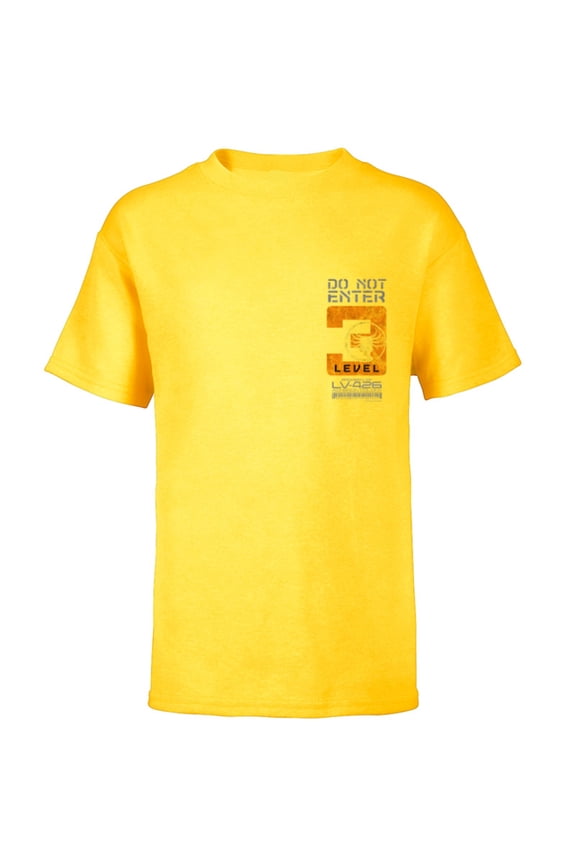 Alien 45th Anniversary Aliens 1986 Facehugger Level 3 LV-426 - Short Sleeve T-Shirt for Kids - Customized-Yellow