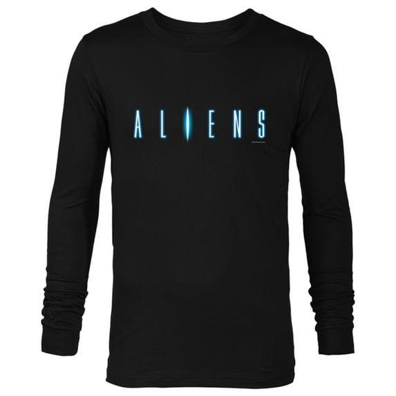 Alien 45th Anniversary Aliens 1986 Movie Sequel Title Logo - Long Sleeve T-Shirt for Men - Customized-Black