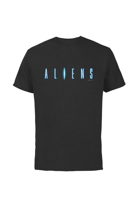 Alien 45th Anniversary Aliens 1986 Movie Sequel Title Logo - Short Sleeve Cotton T-Shirt for Adults - Customized-Black