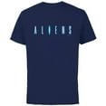 thumbnail image 1 of Alien 45th Anniversary Aliens 1986 Movie Sequel Title Logo - Short Sleeve Cotton T-Shirt for Adults - Customized-Navy, 1 of 5