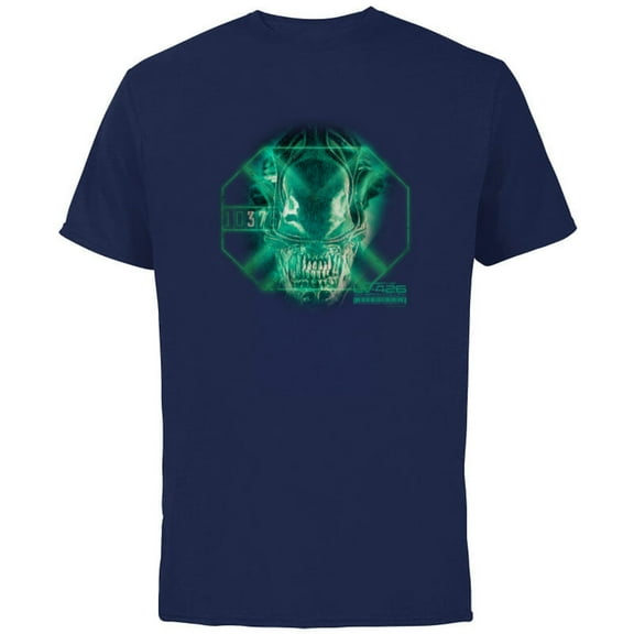 Alien 45th Anniversary Aliens Movie Xenomorph Scan LV-426 - Short Sleeve Cotton T-Shirt for Adults - Customized-Navy