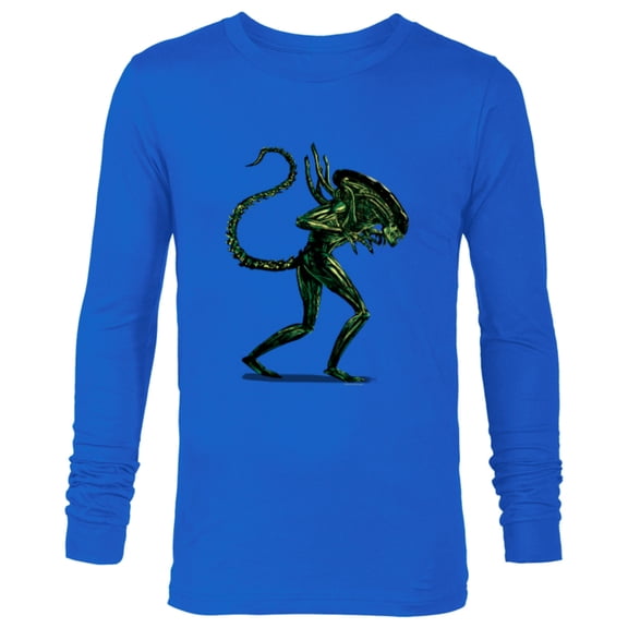 Alien 45th Anniversary Classic Xenomorph Graphic Novel Art - Long Sleeve T-Shirt for Men - Customized-Navy
