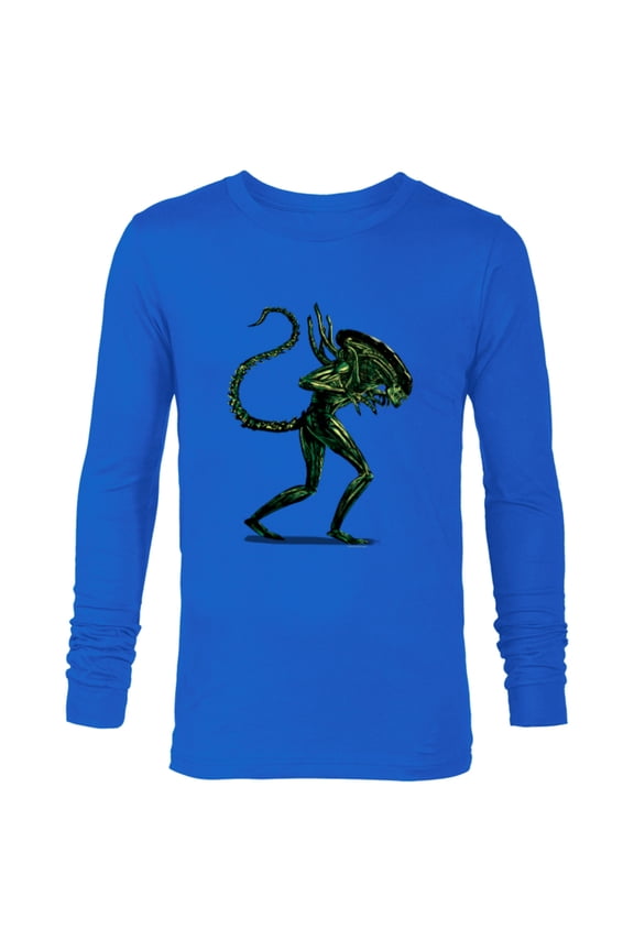 Alien 45th Anniversary Classic Xenomorph Graphic Novel Art - Long Sleeve T-Shirt for Men - Customized-Navy