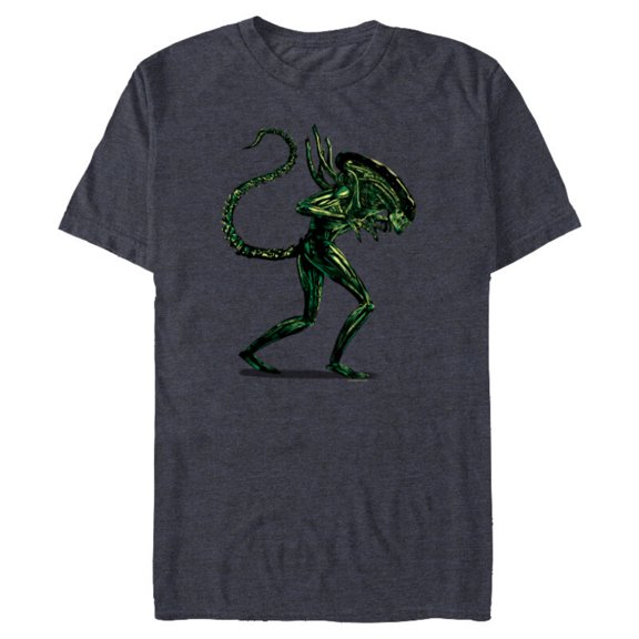 Alien 45th Anniversary Classic Xenomorph Graphic Novel Art - Short Sleeve Blended T-Shirt for Adults - Customized-Navy Heather