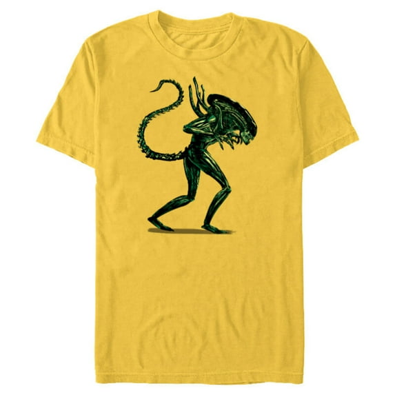 Alien 45th Anniversary Classic Xenomorph Graphic Novel Art - Short Sleeve Blended T-Shirt for Adults - Customized-Yellow