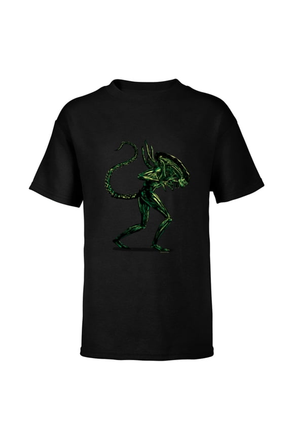 Alien 45th Anniversary Classic Xenomorph Graphic Novel Art - Short Sleeve T-Shirt for Kids - Customized-Black