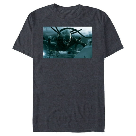 Alien 45th Anniversary Covenant Xenomorph Praetomorph Attack - Short Sleeve Blended T-Shirt for Adults - Customized-Navy Heather