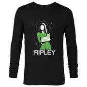 Alien 45th Anniversary Ellen Ripley & Jonesy Stylized Art - Long Sleeve T-Shirt for Men - Customized-Black