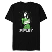 Alien 45th Anniversary Ellen Ripley & Jonesy Stylized Art - Short Sleeve Blended T-Shirt for Adults - Customized-Black