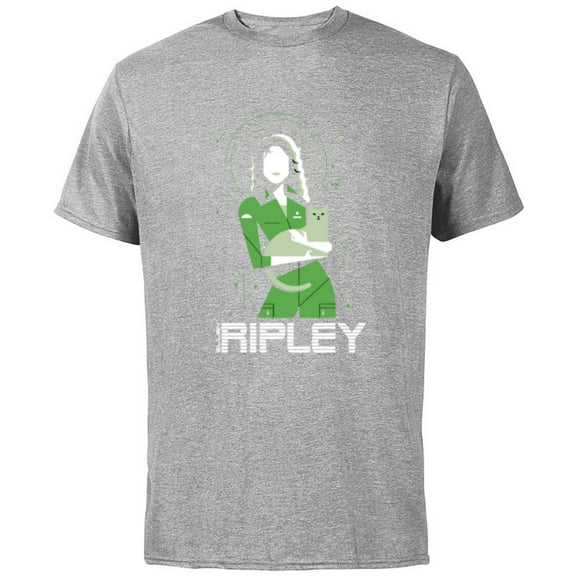 Alien 45th Anniversary Ellen Ripley & Jonesy Stylized Art - Short Sleeve Cotton T-Shirt for Adults - Customized-Athletic Heather