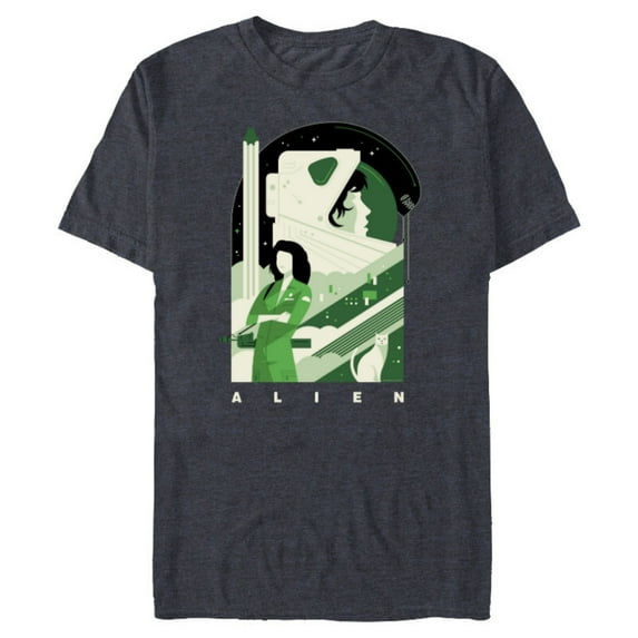 Alien 45th Anniversary Ellen Ripley Stylized Tribute Art - Short Sleeve Blended T-Shirt for Adults - Customized-Navy Heather