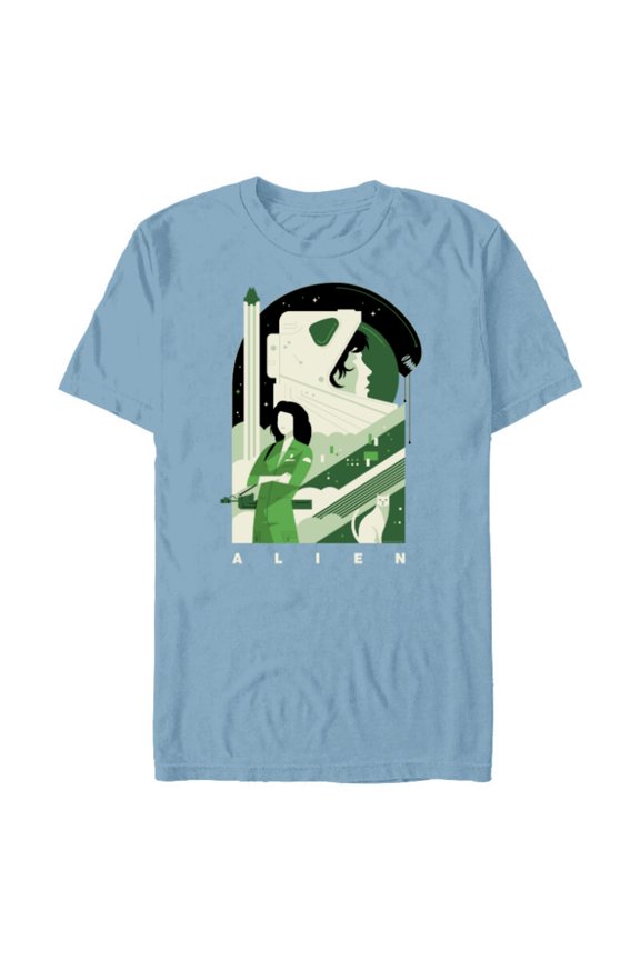 Alien 45th Anniversary Ellen Ripley Stylized Tribute Art - Short Sleeve Blended T-Shirt for Adults - Customized-Ocean Blue