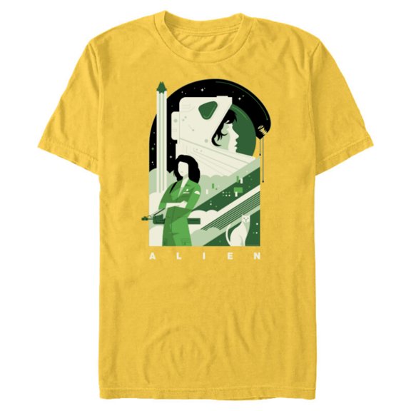 Alien 45th Anniversary Ellen Ripley Stylized Tribute Art - Short Sleeve Blended T-Shirt for Adults - Customized-Yellow
