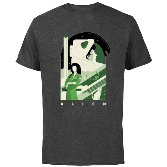 Alien 45th Anniversary Ellen Ripley Stylized Tribute Art - Short Sleeve Cotton T-Shirt for Adults - Customized-Charcoal