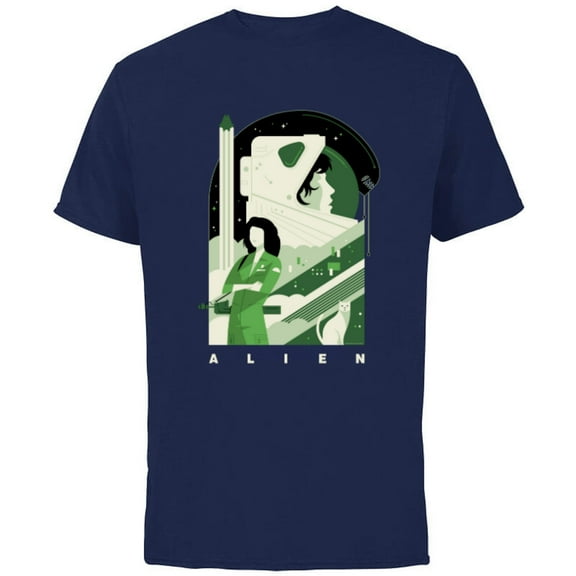 Alien 45th Anniversary Ellen Ripley Stylized Tribute Art - Short Sleeve Cotton T-Shirt for Adults - Customized-Navy
