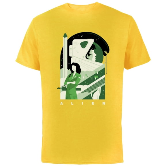 Alien 45th Anniversary Ellen Ripley Stylized Tribute Art - Short Sleeve Cotton T-Shirt for Adults - Customized-Yellow