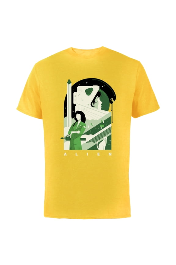 Alien 45th Anniversary Ellen Ripley Stylized Tribute Art - Short Sleeve Cotton T-Shirt for Adults - Customized-Yellow